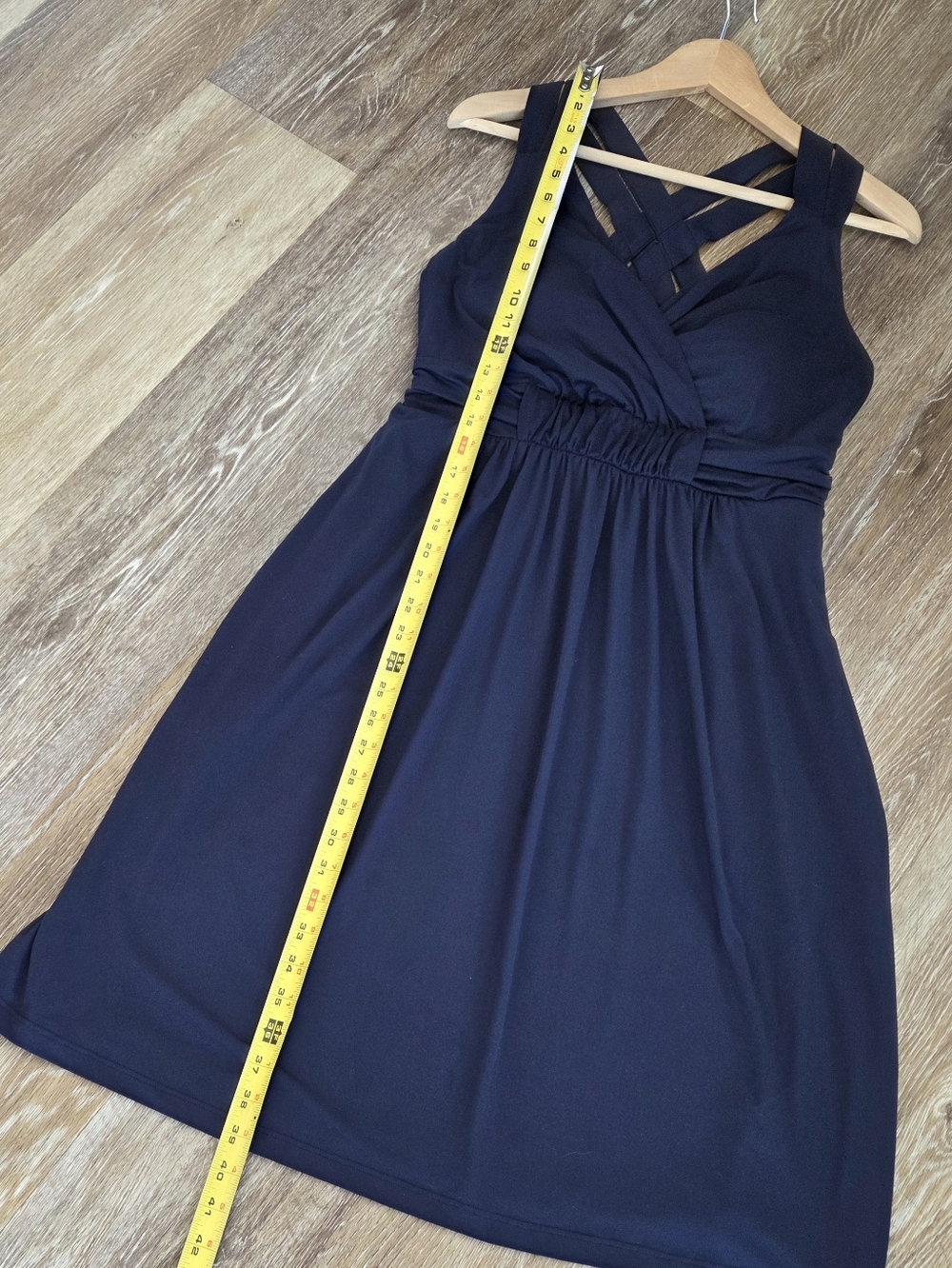 Soma Soft Jersey Navy Blue Sleeveless Cross-Back Midi Bra Dress Casual Beach - Picture 8 of 12